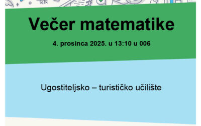 Večer matematike ove godine u našoj se školi održava 4. prosinca