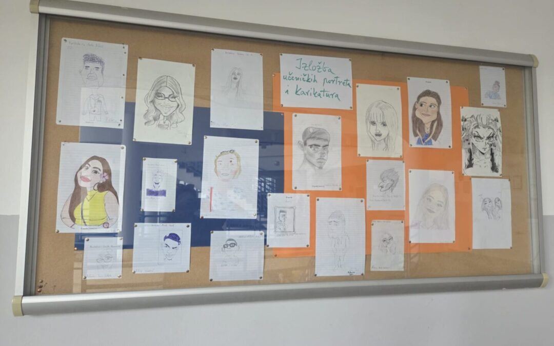 Izložba učeničkih portreta i karikatura